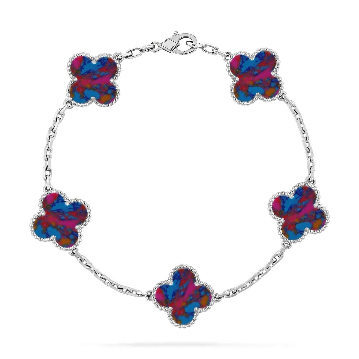 [⭐Novea]CLOVER 5 MOTIF COLOR GEMSTONES BRACELET COLLECTION