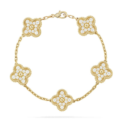 [⭐Novea] CLOVER 5 MOTIF FULL DIAMOND BRACELET COLLECTION