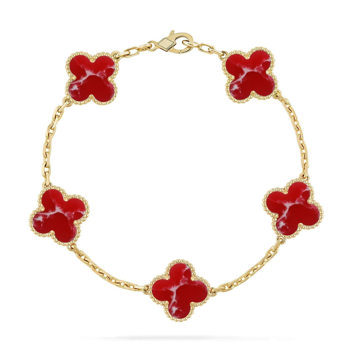 [⭐Novea]CLOVER 5 MOTIF RED PATTERN BRACELET COLLECTION