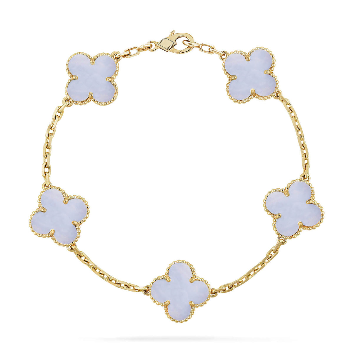 [⭐Novea] CLOVER 5 MOTIF PURPLE CHALCEDONY BRACELET COLLECTION