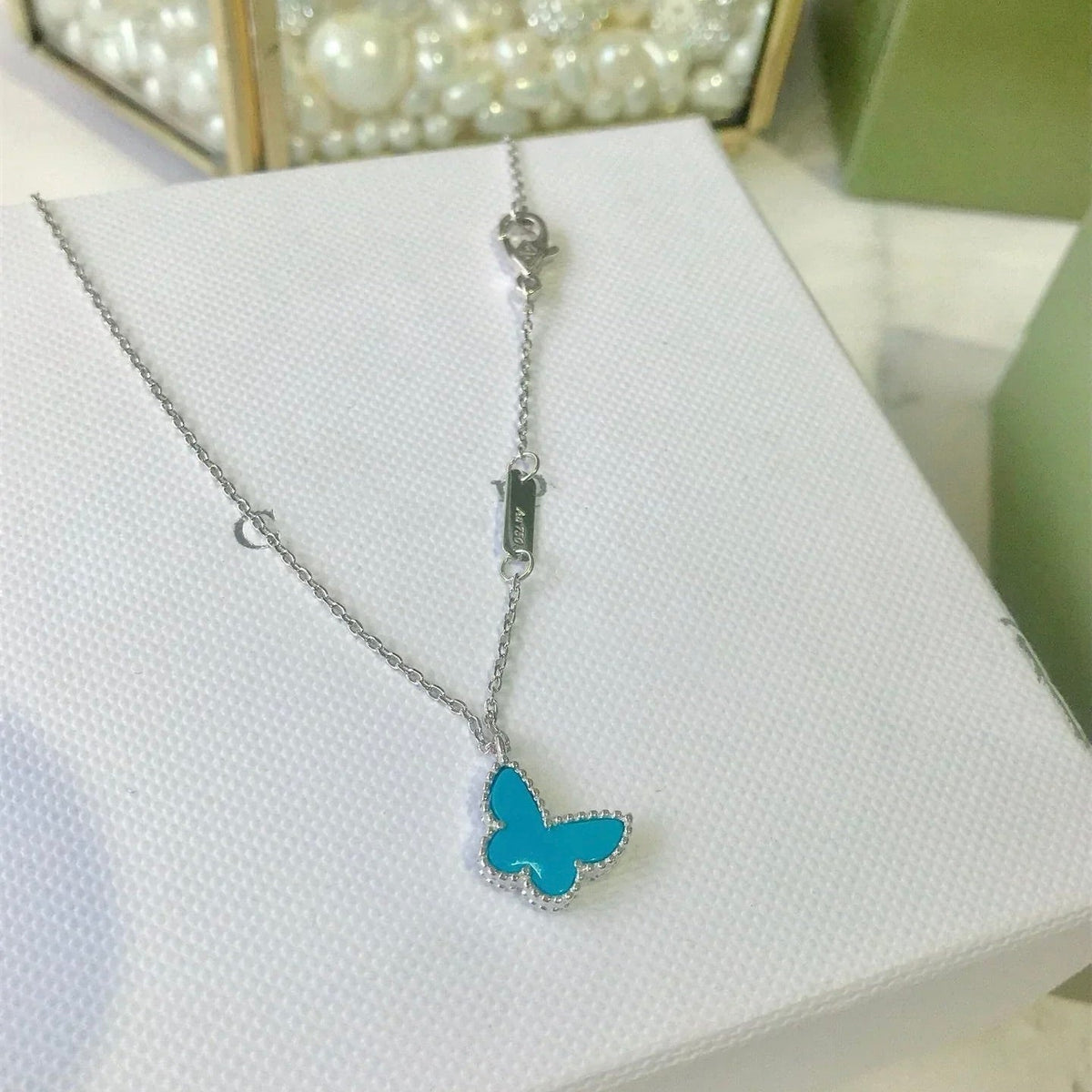 [⭐Novea]BUTTERFLY TURQUOISE BUTTERFLY BRACELET SILVER