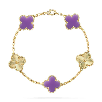 [⭐Novea]CLOVER 5 MOTIF LIGHT PURPLE BRACELET COLLECTION
