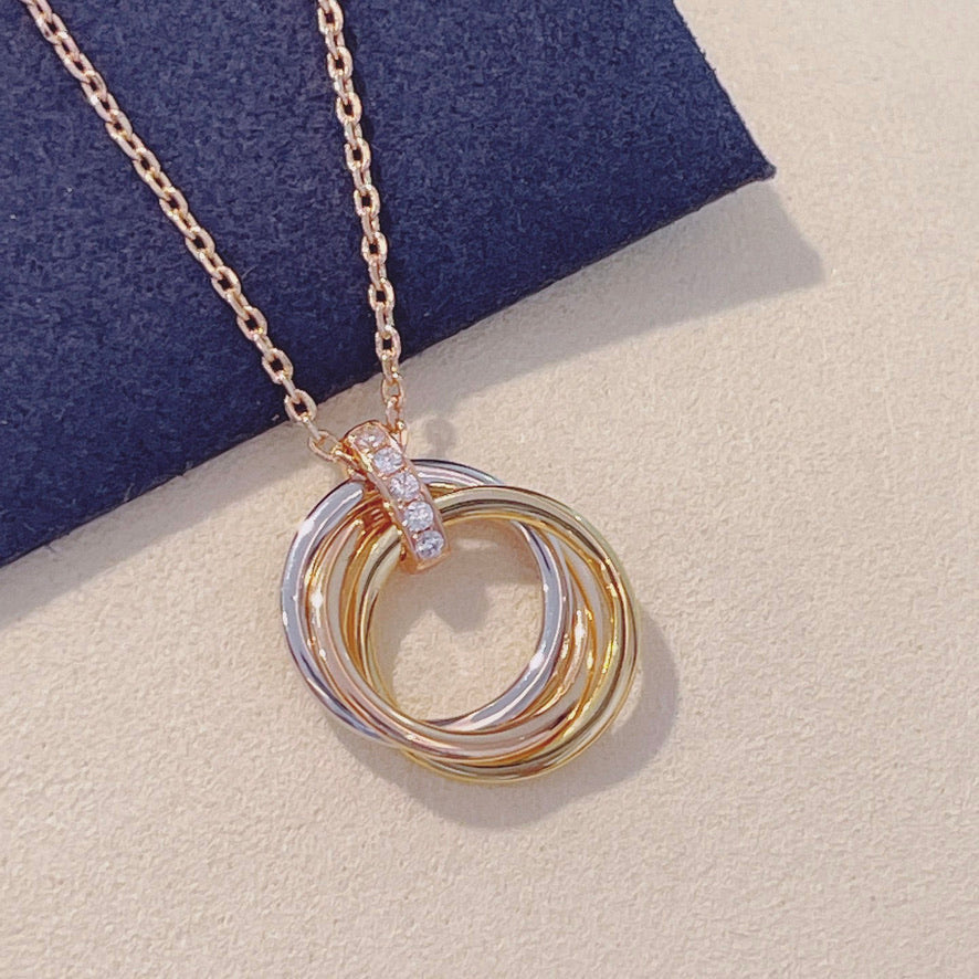 [⭐Novea]TRINITY NECKLACE GOLD  DIAMONDS