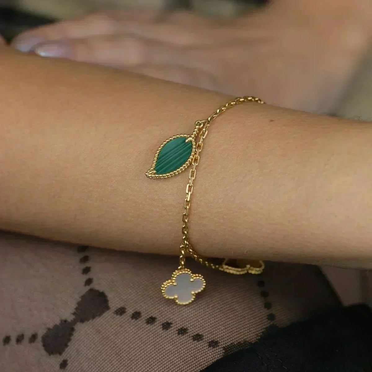 [⭐Novea]LUCKY SPRING 5 MOTIF GOLD BRACELET