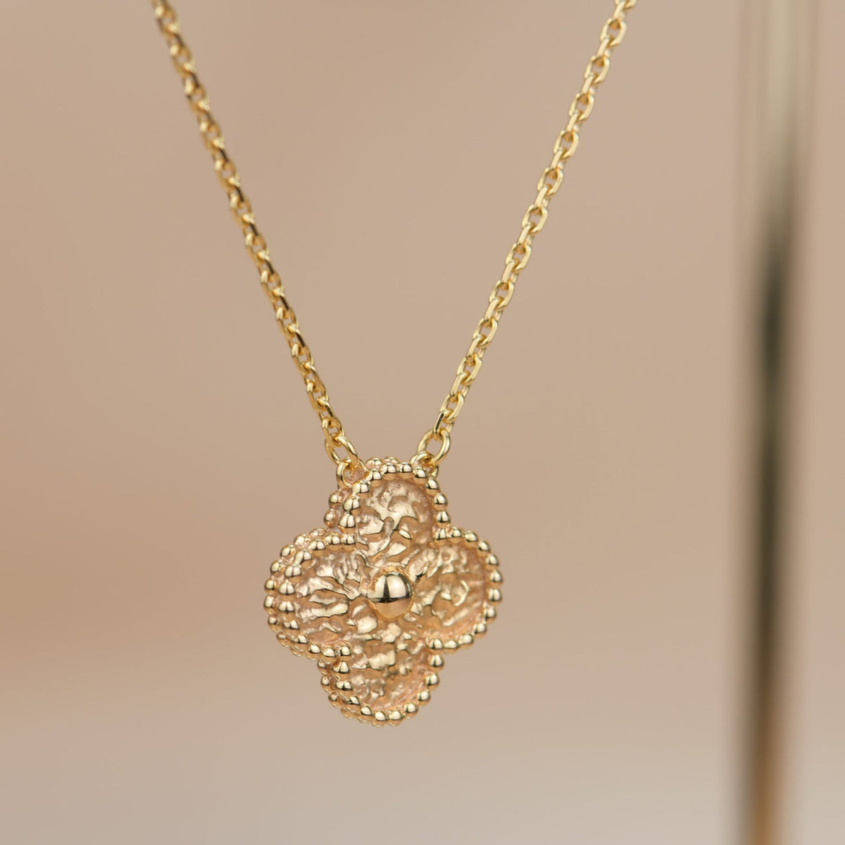 [⭐Novea]CLOVER 15MM  BRONZING NECKLACE