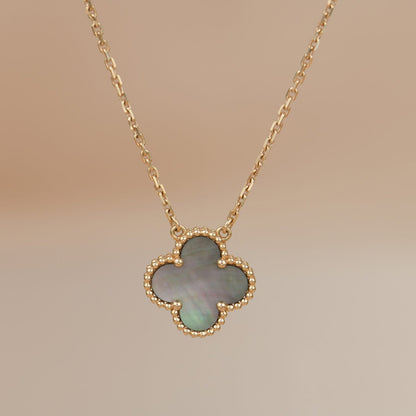 [⭐Novea]CLOVER 15MM  GRAY MOTHER OF PEARL NECKLACE