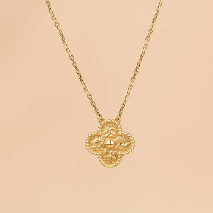 [⭐Novea]CLOVER 15MM  BRONZING NECKLACE