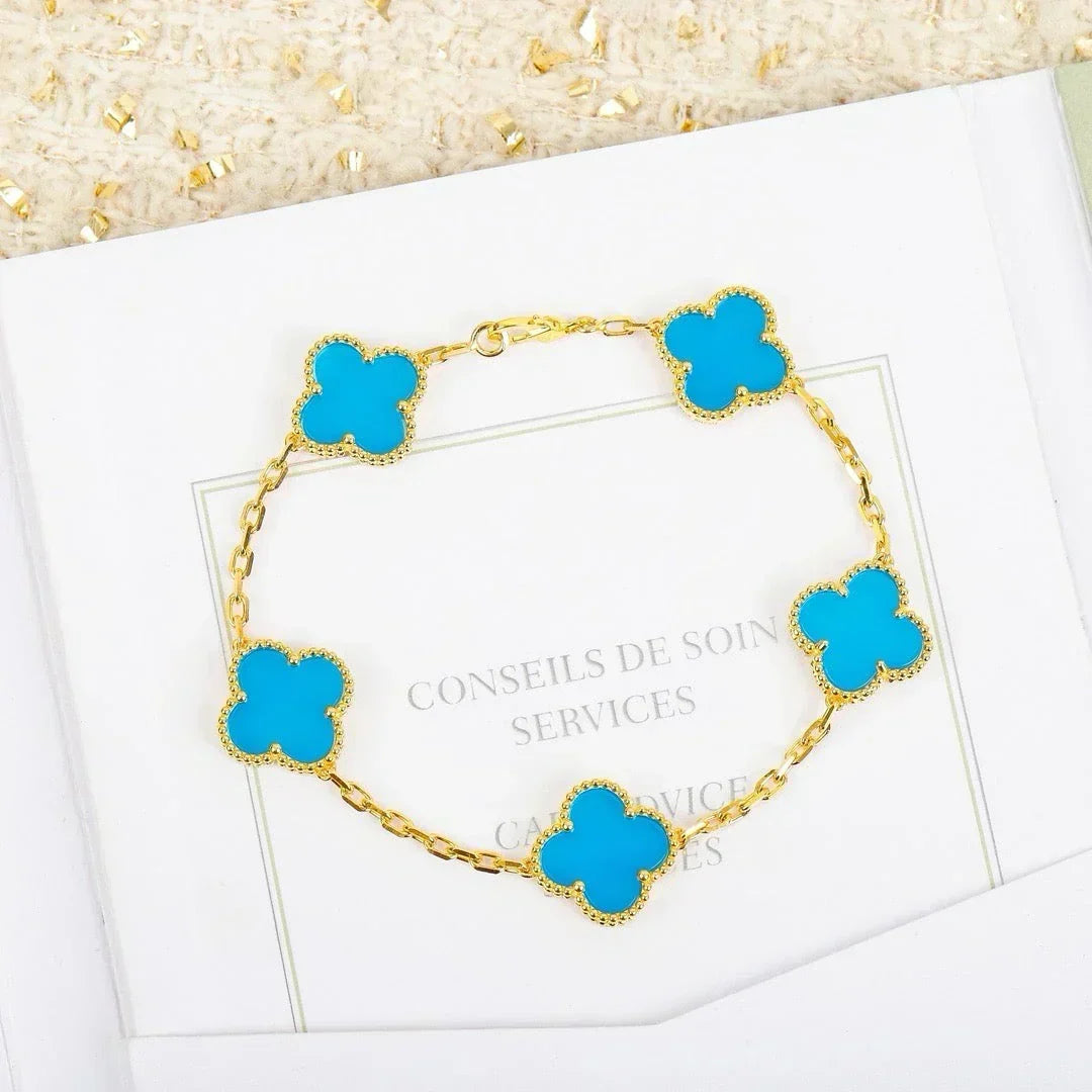 [⭐Novea] CLOVER 5 MOTIF TURQUOISE BRACELET COLLECTION