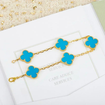 [⭐Novea] CLOVER 5 MOTIF TURQUOISE BRACELET COLLECTION
