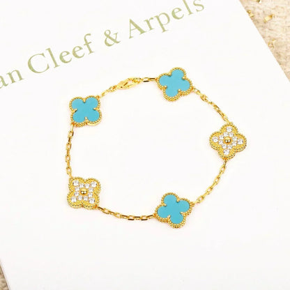 [⭐Novea] CLOVER 5 MOTIF TURQUOISE BRACELET COLLECTION
