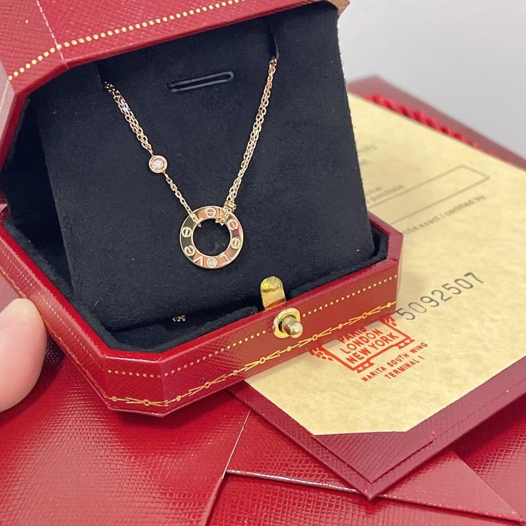 [⭐Novea]LOVE NECKLACE 16MM 2 DIAMONDS