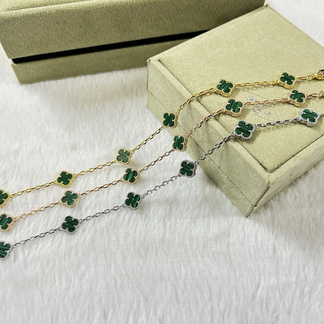 [⭐Novea]CLOVER 6 MOTIF MALACHITE BRACELET