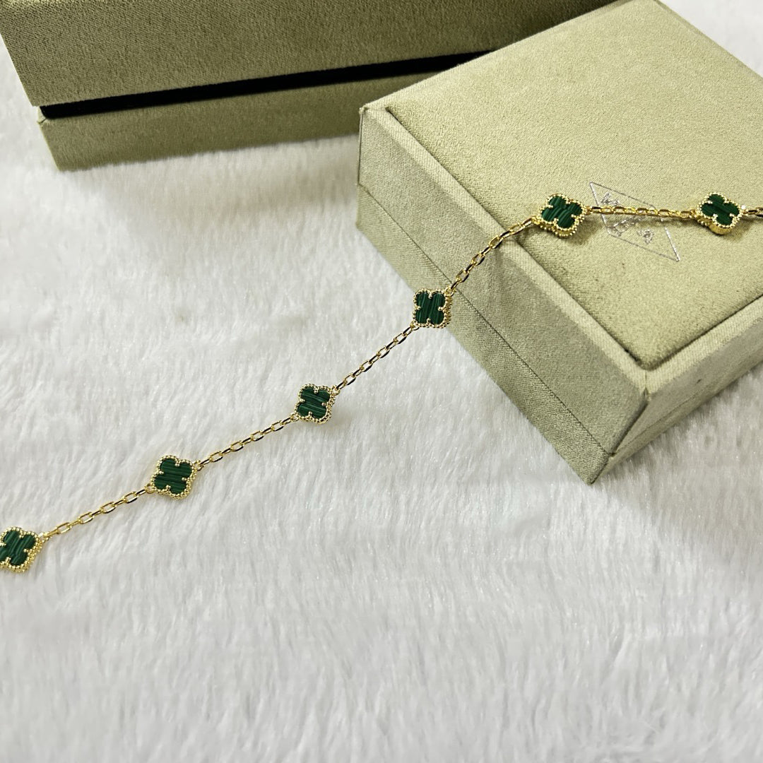 [⭐Novea]CLOVER 6 MOTIF MALACHITE BRACELET