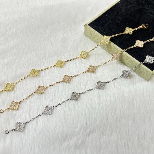 [⭐Novea]CLOVER 6 MOTIF DIAMOND BRACELET