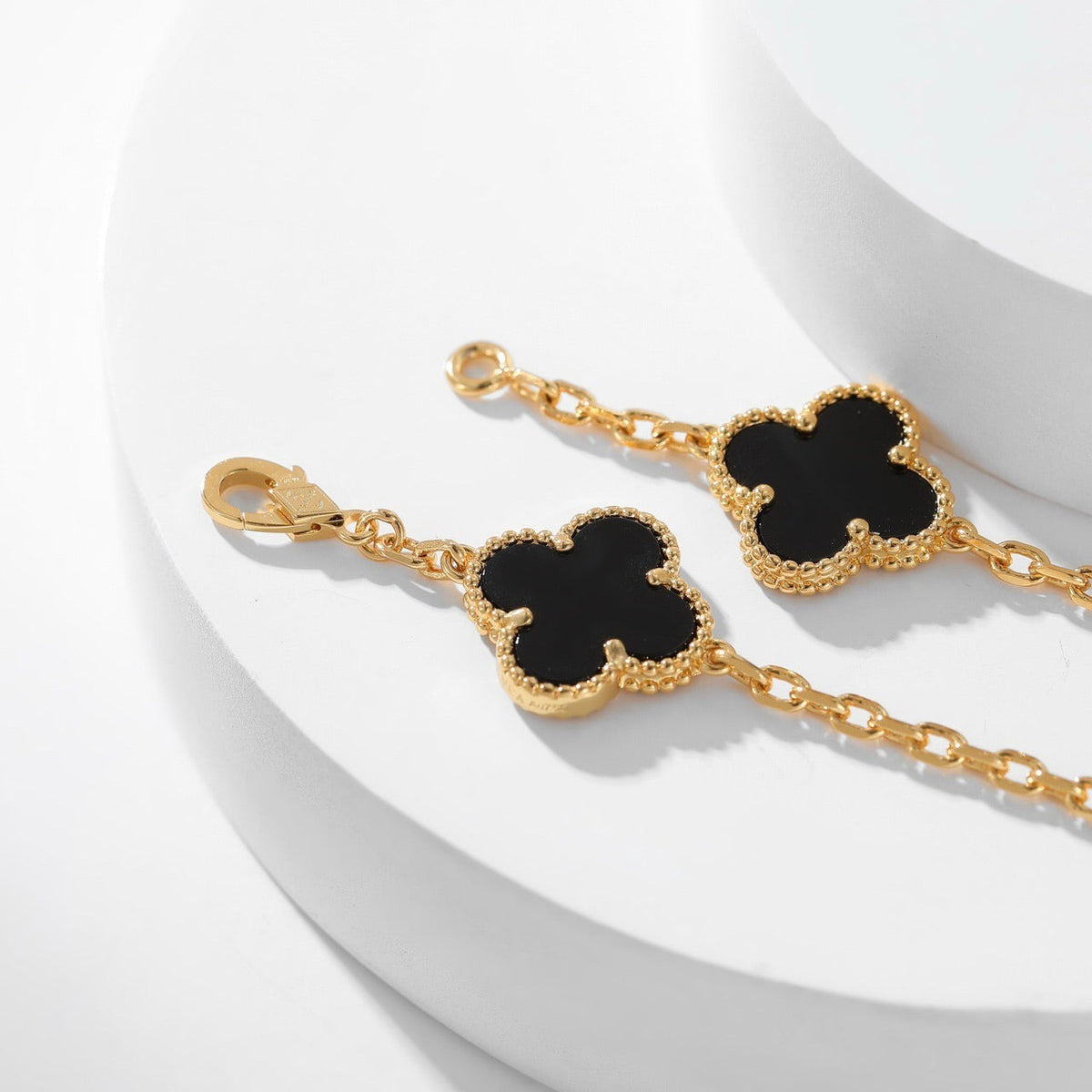[⭐Novea]CLOVER 10 MOTIFS ONYX NECKLACE