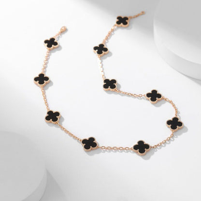 [⭐Novea]CLOVER 10 MOTIFS ONYX NECKLACE