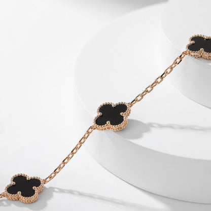 [⭐Novea]CLOVER 10 MOTIFS ONYX NECKLACE