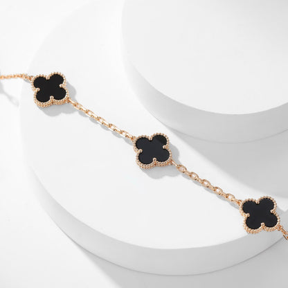 [⭐Novea]CLOVER 10 MOTIFS ONYX NECKLACE