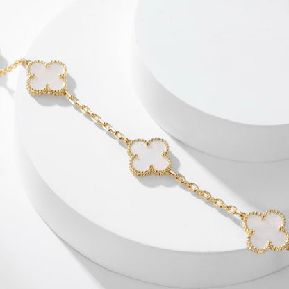 [⭐Novea]CLOVER 10 MOTIFS WHITE MOTHER OF PEARL NECKLACE
