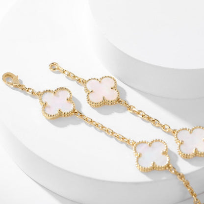 [⭐Novea]CLOVER 10 MOTIFS WHITE MOTHER OF PEARL NECKLACE