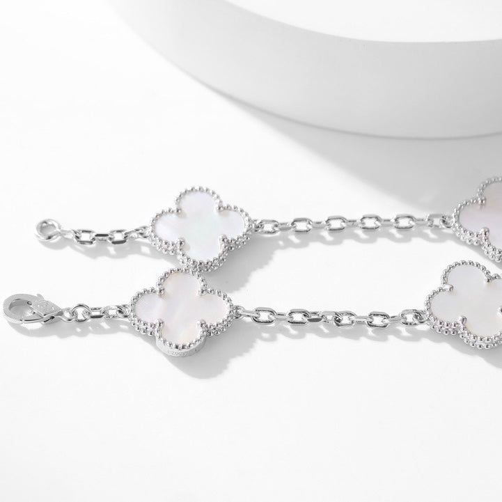 [⭐Novea]CLOVER 10 MOTIFS WHITE MOTHER OF PEARL NECKLACE