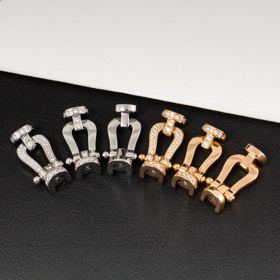 [⭐Novea]FORCE LARGE HORSESHOE HALF DIAMOND BRACELET GOLD