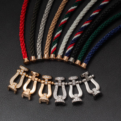 [⭐Novea]FORCE LARGE HORSESHOE HALF DIAMOND BRACELET GOLD