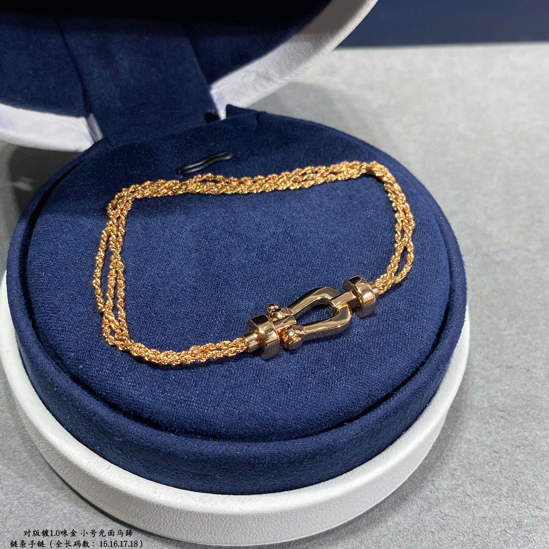 [⭐Novea]FORCE SMALL HORSESHOE  DIAMOND CHAIN ROPE BRACELET