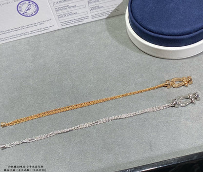 [⭐Novea]FORCE SMALL HORSESHOE  DIAMOND CHAIN ROPE BRACELET