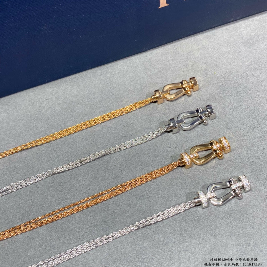 [⭐Novea]FORCE SMALL HORSESHOE  DIAMOND CHAIN ROPE BRACELET