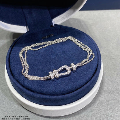 [⭐Novea]FORCE SMALL HORSESHOE  DIAMOND CHAIN ROPE BRACELET