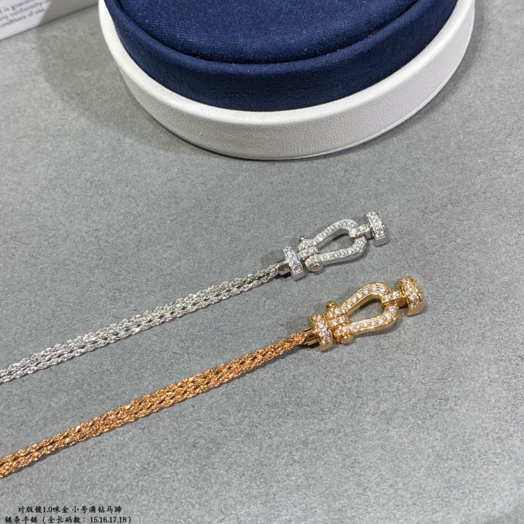 [⭐Novea]FORCE SMALL HORSESHOE  DIAMOND CHAIN ROPE BRACELET