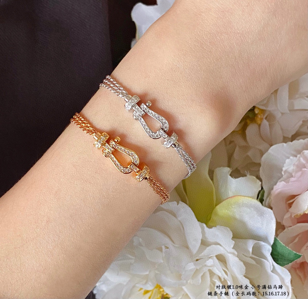 [⭐Novea]FORCE SMALL HORSESHOE  DIAMOND CHAIN ROPE BRACELET