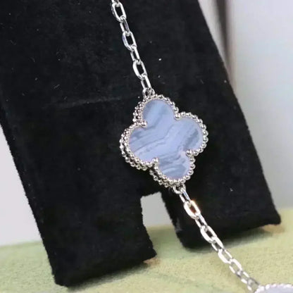 [⭐Novea] CLOVER 5 MOTIF PURPLE CHALCEDONY BRACELET COLLECTION