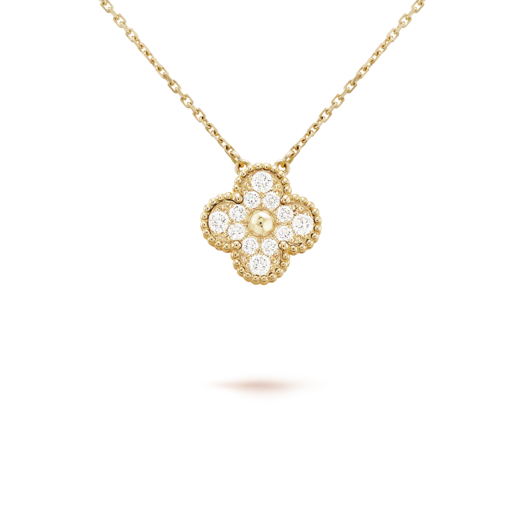[⭐Novea]CLOVER 15MM DIAMOND SINGLE FLOWER NECKLACE