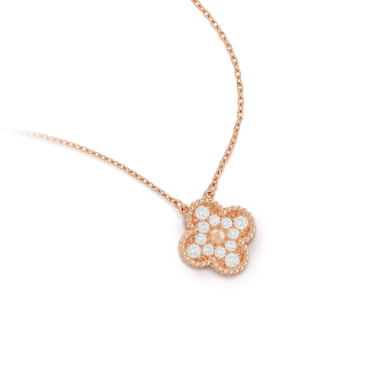 [⭐Novea]CLOVER 15MM DIAMOND SINGLE FLOWER NECKLACE