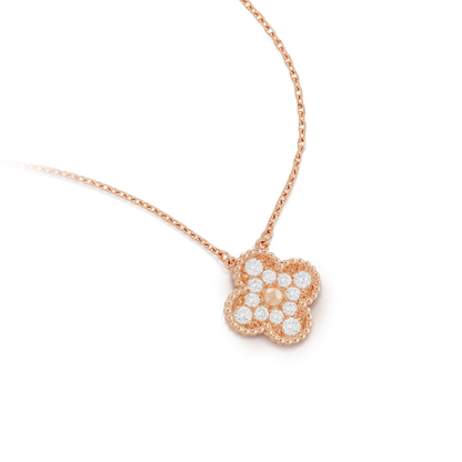 [⭐Novea]CLOVER 15MM DIAMOND SINGLE FLOWER NECKLACE