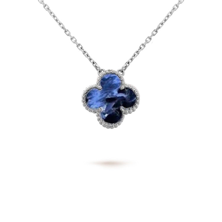 [⭐Novea]CLOVER 15MM PIETERSITE NECKLACE SILVER