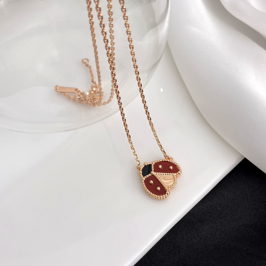 [⭐Novea]LUCKY  CARNELIANS LADYBUG NECKLACE