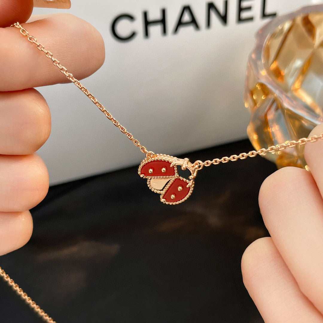 [⭐Novea]LUCKY  CARNELIANS LADYBUG NECKLACE