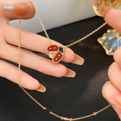 [⭐Novea]LUCKY  CARNELIANS LADYBUG NECKLACE