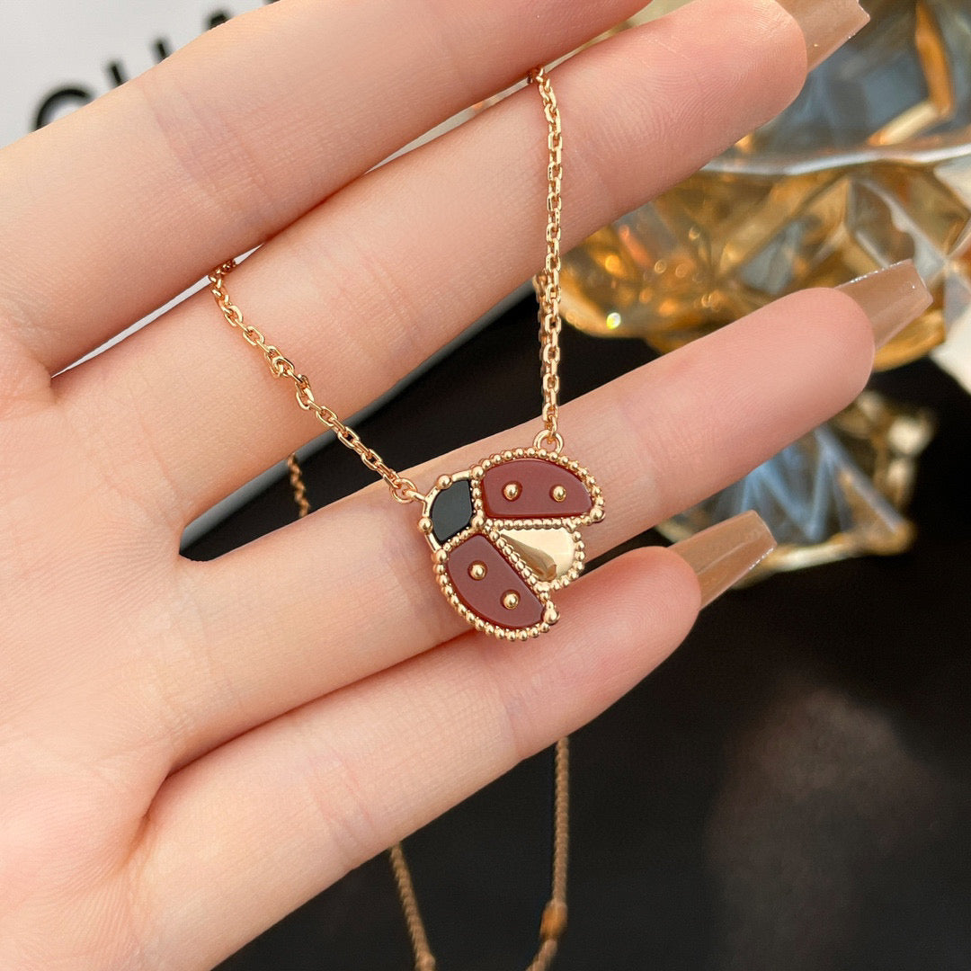 [⭐Novea]LUCKY  CARNELIANS LADYBUG NECKLACE
