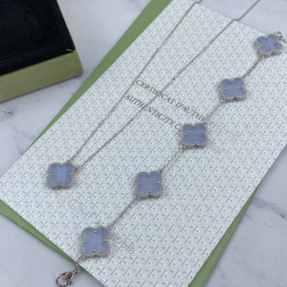 [⭐Novea] CLOVER 5 MOTIF PURPLE CHALCEDONY BRACELET COLLECTION