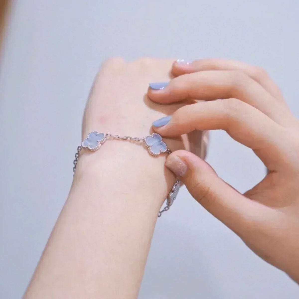 [⭐Novea] CLOVER 5 MOTIF PURPLE CHALCEDONY BRACELET COLLECTION