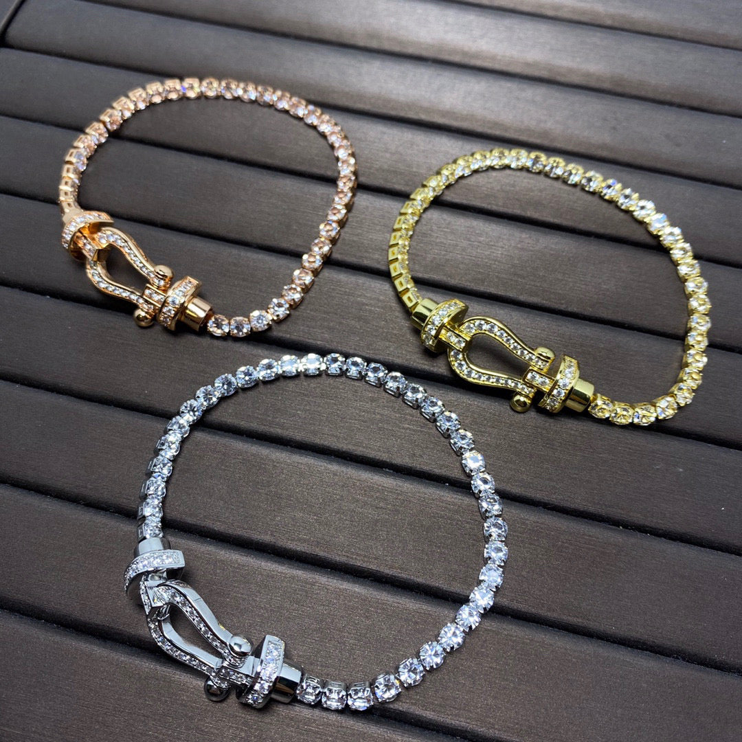 [⭐Novea]FORCE  LARGE HORSESHOE FULL DIAMOND TENNIS BRACELET