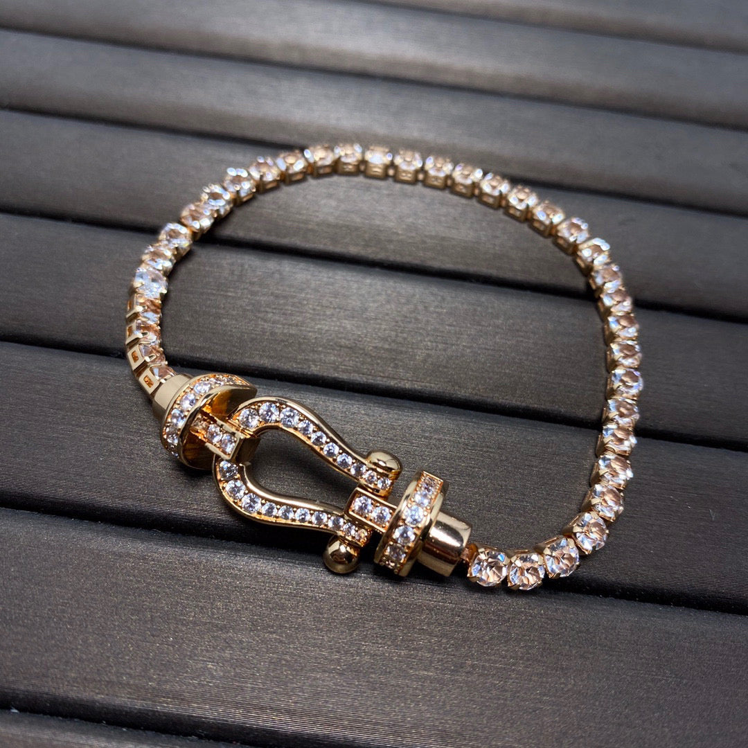 [⭐Novea]FORCE  LARGE HORSESHOE FULL DIAMOND TENNIS BRACELET