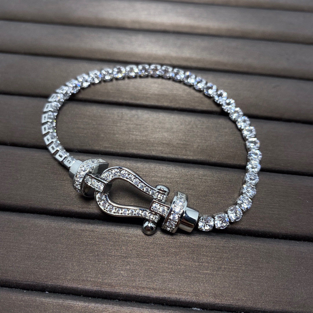 [⭐Novea]FORCE  LARGE HORSESHOE FULL DIAMOND TENNIS BRACELET