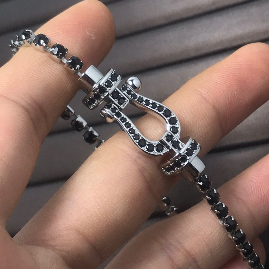 [⭐Novea]FORCE  LARGE HORSESHOE FULL DIAMOND TENNIS BRACELET