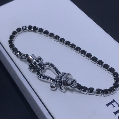 [⭐Novea]FORCE  LARGE HORSESHOE FULL DIAMOND TENNIS BRACELET