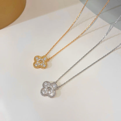 [⭐Novea]CLOVER 15MM DIAMOND SINGLE FLOWER NECKLACE